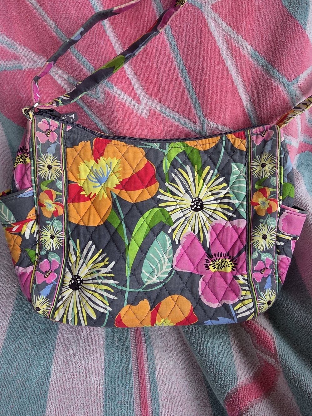 Vera Bradley Quilted Floral Shoulder Bag In Retired Pattern Jazzy Blooms